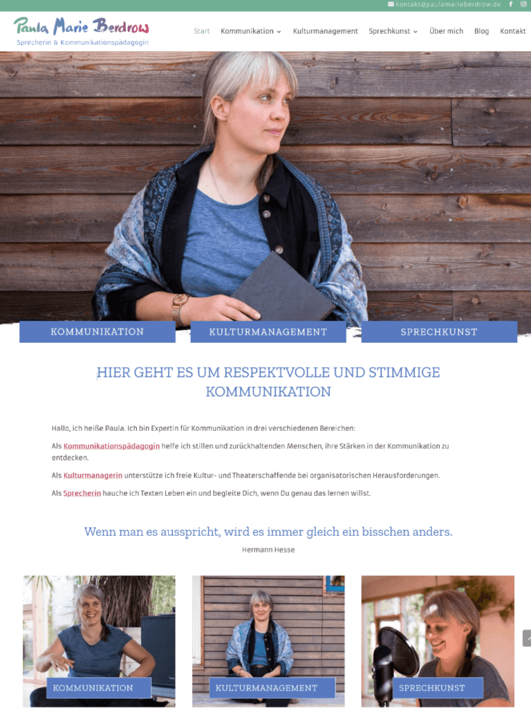 Screenshot von meiner Startseite.